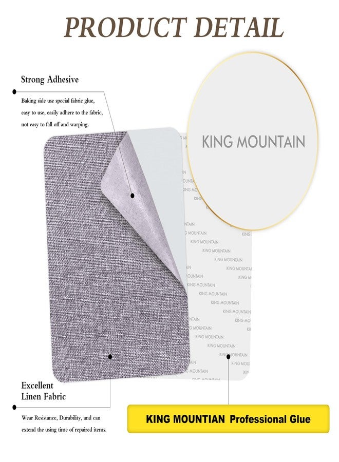 KING MOUNTAIN Coarse Linen Repair Patches, Self-Adhesive Linen Fabric Patches, 8X11 inch Extra Size, Multi Color.Can be Used for Linen Sofa Repair.(8" x 11",Light Grey) - Image 2